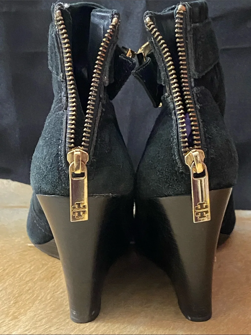 Tory Burch Black Suede Ankle Booties Special Price.
